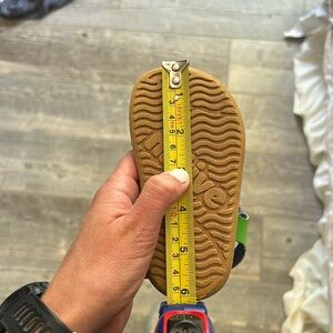 native “Charley” Velcro sandals in grasshopper green and white
